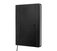 Oxford Cuaderno Cosido Signature A5 Liso con Cierre de Goma Tapa Extradura Negro 80 Hojas Papel Optik Paper