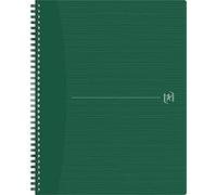 OXFORD Spiralbuch Origins, DIN A4, Kariert, grün 70 Blatt, Optik Papier, perforiert, ohne Lochung, 1 Stück (400150010) Marca