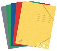 Oxford TopFile+ - Carpetas de cartón con 3 solapas, tamaño A4, cierre elástico, 5 colores surtidos