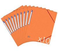 OXFORD TopFile+ - Carpetas de cartón sin solapas (formato A4, 10 unidades), color naranja