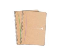 Oxford Touareg A5 - Lote de 2 cuadernos pequeños (5 mm, 100 páginas, encuadernación completa, tapa para tarjeta, colores surtidos, papel reciclado