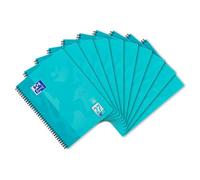 Oxford Touch Collegeblock A4 - Lote de 10 blocs de notas (80 hojas, tamaño A4, con doble borde), color azul