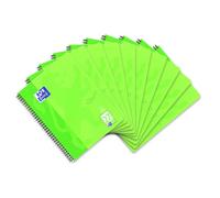 Oxford Touch - Cuaderno (A4, a rayas, 80 hojas, 10 unidades), color verde