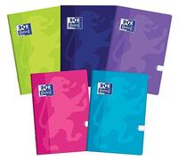 Oxford Touch - Cuaderno escolar (A4, 60 hojas, a rayas, 5 unidades), varios colores