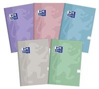 Oxford Touch Pastel Kladde - Cuaderno (A5, 96 hojas, rayas, 5 unidades), varios colores
