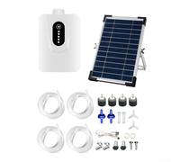 Oxigenador solar bomba de aire para acuario, 6 W, 6 V, aireador de estanque de peces, recargable por USB, silencioso, kit de características de agua al aire libre, 27,8 cm
