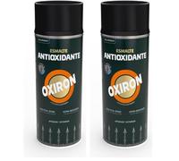 OXIRON Esmalte Metálico Antioxidante Spray Liso Satinado Negro 400 ml, El embalaje puede variar (Paquete de 2)