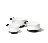 OXO 1066421 Good Grips - Juego de cuencos para mezclar (3 unidades), plástico, color blanco y negro