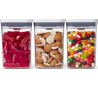 OXO - Juego de recipientes cuadrados pequeños 11236300 - 3 piezas - Plástico - Blanco