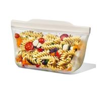 OXO Good Grips Bolsa reutilizable de silicona vertical, 946 mL, Color avena