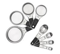OXO Good Grips Juego de tazas y cucharas medidoras de acero inoxidable, 2.9, 8 piezas
