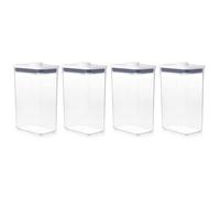 OXO Good Grips POP Contenedor hermético, 2.7 cuartos de galón rectangular (juego de 4) para arroz y más