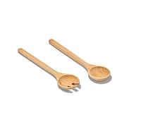 OXO Good Grips Cubiertos de Madera de Haya para Ensalada, Juego de 2 Piezas, Utensilios de Cocina Duraderos para Servir Fácilmente, Accesorios de Cocina