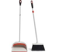 OXO Good Grips Kit de escoba y recogedor extensibles, color blanco