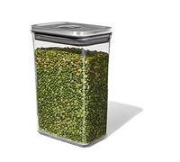 OXO Recipiente para alimentos SteeL rectangular mediano — Hermético con tapa de acero inoxidable 2,6 L