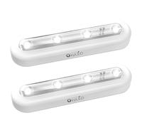OxyLED Luz LED para Armario a Pilas, Pack de 2 Luces LED para Armario con Rotación de 140°, Iluminación LED Inalámbrica para Armarios, Cocinas, Escaleras y Pasillos