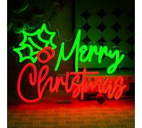 OYCGZV Letrero de neón "Feliz Navidad" Merry Christmas Letrero de neón LED para pared, inscripción de neón USB, letrero de LED para festival de año nuevo, fiesta, hogar, restaurante, bar, club