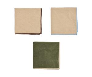 OYOY Paño de microfibra Mundus 30x30 cm 3 piezas Camel-olive
