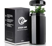 OZCHIN Tarro de vidrio con tapa hermética, recipiente hermético para cocina, contenedor de almacenamiento con protección UV para café y té, hierbas y especias, tapa de rosca con tapa de rosca (negro,