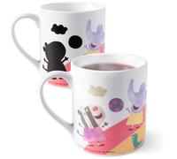 p:os Peppa Pig - Taza mágica con cambio de color, 230 ml, con efecto térmico a partir de 40 °C, para niños y niñas, color blanco