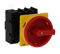 Interruptor diferencial de 40A, 3P+N, de color rojo y amarillo, con palanca y sistema de bloqueo, modelo P1-40/EA/SVB/N, número de referencia 199896