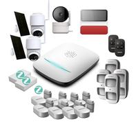 PA543Z - Sistema de Alarma WiFi & Zigbee, Compatible con Animales, Control Remoto, 8 contactores de Puerta, 2 Detector de vibración, 4 detectores de Movimiento, Sirena Exterior, 3 cámaras