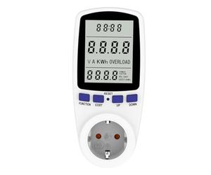Paaruter Medidor de Potencia Digital LCD de 220 V, VatíMetro, de Corriente, Potencia en KWh, 7 Modelos con Pantalla, Enchufe UE. EU Plug