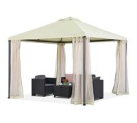 Pabellón de jardín beige con mosquitera Madrid 3 x 3m Garden Point