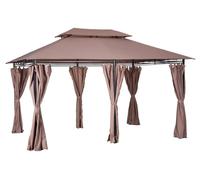Pabellón de jardín - Estancia de jardín - Porche - Gazebo - Cubierta - Color chocolate - Techo doble con ventilación