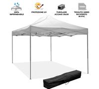 Pabellón plegable 3 x 4,5 blanco recubierto de PVC impermeable