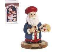 PABEN Figura 3D caricatura Leonardo Da Vinci en resina 8,2 cm Souvenir Toscana Italia