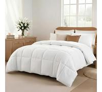 Pacific Coast Textiles Modern Threads Reversible Down Alt Comforter, Polyester, White, Queen
