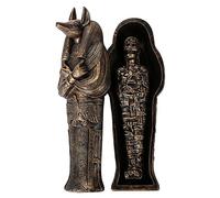 Pacific Giftware Figura Coleccionable de artefacto Egipcio Antiguo Dios del Inframundo Anubis Sarcófago con Inserto de Momia, Figura de 5.5 Pulgadas de Largo
