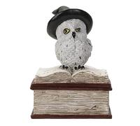Pacific Giftware Figura de búho mago en libro de hechizos gótico de 4 pulgadas de alto, resina pintada a mano, decoración mágica para el hogar y Halloween