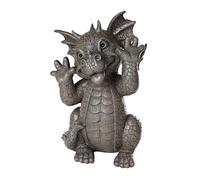 Pacific Giftware Garden Dragon Taunting Dragon Garden Pantalla Decorativo Accent Escultura Piedra Acabado 10 Inch Tall