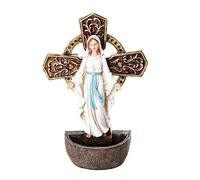 Pacific Giftware Nuestra Señora de Gracia Fuente de agua bendita Sacramento religioso decoración de pared de 6.75 pulgadas
