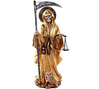 Pacific Giftware Santa Muerte - Estatua Religiosa de pie de Santa Muerte de 10 Pulgadas (Dorado)
