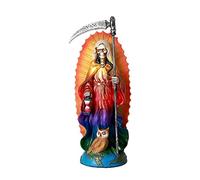 Pacific Giftware Santa Muerte Saint of Santa Muerte - Estatua Religiosa de pie de 7.25 Pulgadas, túnica arcoíris de Siete Poderes Santisima Muerte Escultura