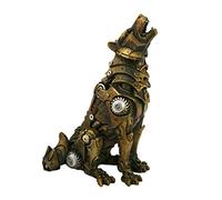 Pacific Giftware Steampunk Aullando Alfa Lobo en Acero rústico y Engranajes, Figura Coleccionable de fantasía