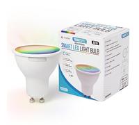 Pack 1 Bombillas LED Inteligentes GU10, RGB y Blanco Regulable, WiFi 2,4 GHz, Compatible Alexa, Google Home y Apple HomeKit, Focos Empotrables LED, Smart Home, Domótica para el Hogar