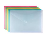 Pack 10 Carpeta Sobre Cierre de V-lock Formato A3/Poster - REF 911 - Colores Classic Translucidos con acabado Soft Touch- 100% ECO by Office Box. (Surtido)