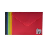 Pack 10 Carpeta Sobre Cierre de Velcro - Tamaño A5/Cuartilla - REF 90418- En 5 Colores Vital con acabado Soft Touch Fabricados en Polipropileno - 100% Eco -100% Reciclable by Office Box. Blue Vital