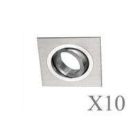 wonderlamp Clasic W-E0 Foco empotrable cuadrado GU10, Aluminio, 10 UNIDADES