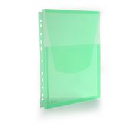 Pack 10 Dossier Bolsa para con fuelle de 2 cm de Gran capacidad y multitaladro para Archivar en anillas -Polipropileno 100% Reciclable de gran resistencia y Calidad by Office Box Green