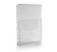Pack 10 Dossier Bolsa para con fuelle de 2 cm de Gran capacidad y multitaladro para Archivar en anillas -Polipropileno 100% Reciclable de gran resistencia y Calidad by Office Box Crystal