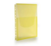 Pack 10 Dossier Bolsa para con fuelle de 2 cm de Gran capacidad y multitaladro para Archivar en anillas -Polipropileno 100% Reciclable de gran resistencia y Calidad by Office Box Yellow