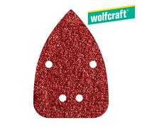 Pack 10 hojas de lijar adhesivas , corindón grano 80 perforadas 96x136mm 1757000 wolfcraft