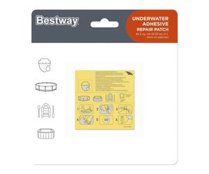 Pack 10 parches de reparación Bestway extra fuertes y Parches de uso bajo el agua para piscinas desmontables, flotadores, hinchables, etc.