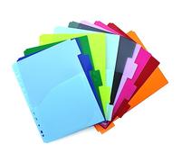 Pack 10 Separadores XTRA A4 Colorline Office Box con Bolsillo Frontal, Polipropileno Reciclable, 80 Etiquetas Adhesivas, Alta Rigidez y Durabilidad para Carpeta de Anillas A4