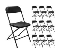 Pack 10 Sillas Plegables de Resina Garden Negro 45x44.5x79cm 7house Black